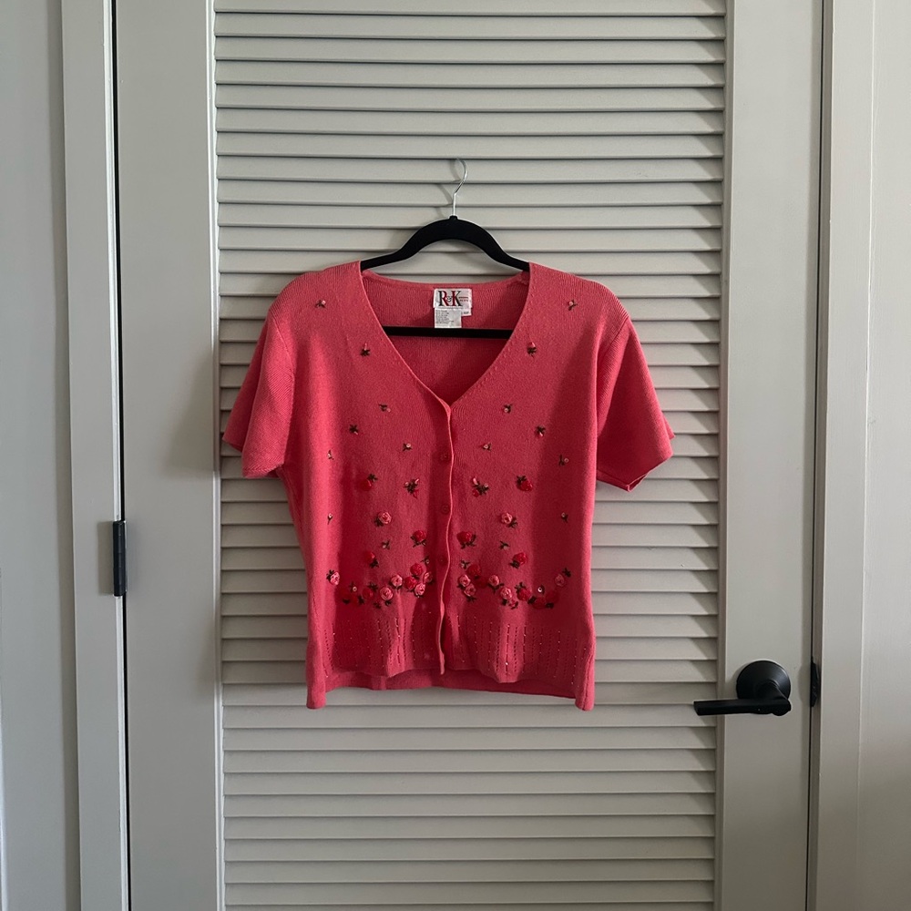 R&K Pink Floral Embroidered Top